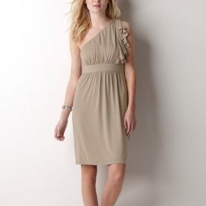 Ann Taylor XS-S one shoulder flutter sleeve dress